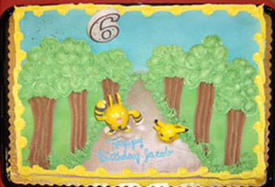 Pok&eacute;mon Birthday Cake After Using Transform and Perspective