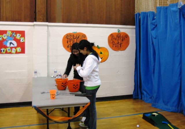 Everest College Students at Hillside Community Center Halloween Party