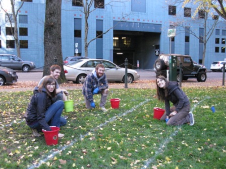 Wells Fargo, retired Parkies and Community Court volunteers at the Plaza Blocks (Chapman and Lownsdale Square)